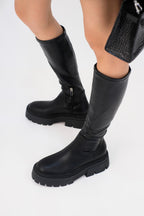 Autumn And Winter Horse Knight Boots High Leg Boot Thick Bottom Female Stretch Boots - D&A