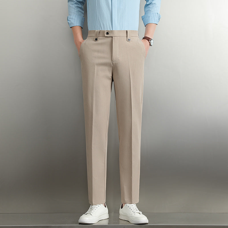 Simple Suit Pants Men's Loose Straight Business Trousers SF28 Khaki - D&A