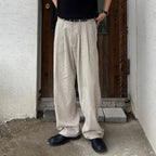 Army Green Linen Leisure Trousers Men's Japanese - D&A