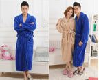 Solid Color Polo Collar Casual Flannel Couple Homewear - D&A