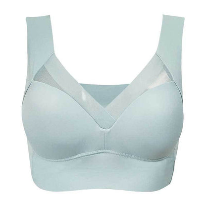 Plus Size Thin Bra Accessory Breast Push Up Bra Gray Blue - D&A