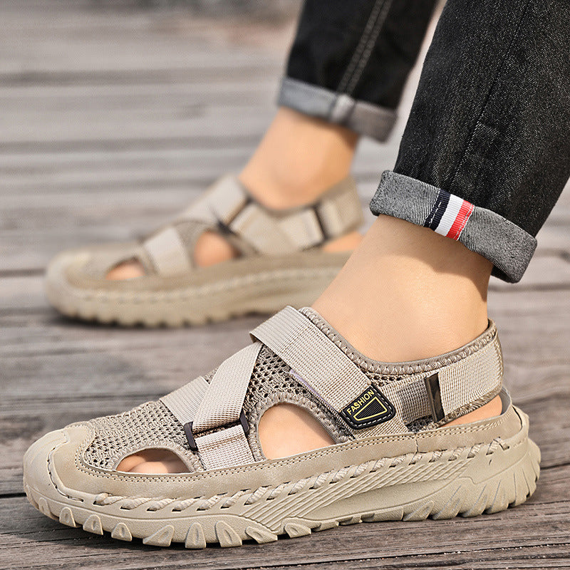 Summer Men's Hollow Mesh Surface Breathable Trendy Casual Shoes All-matching Sandals - D&A