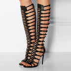 Ins Fashion Runway Laser Hollow Open Toe Roman Style Sandals - D&A