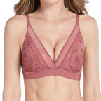 French Triangle Cup Bra Sexy Lace Ultra-thin Bra Red - D&A
