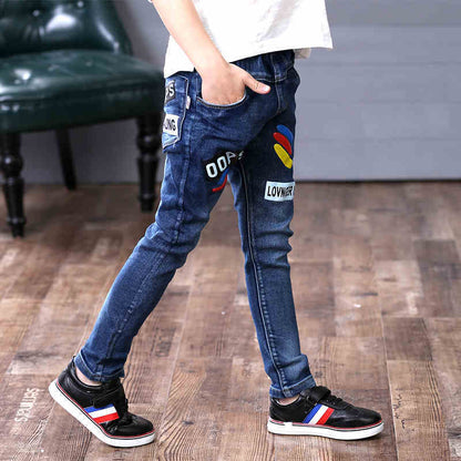 Boys Jeans Autumn And Winter New One-piece Velvet B - D&A