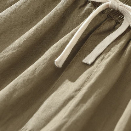 Men's Thin Trendy Loose Color Matching Linen Pants - D&A
