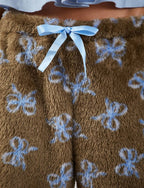 Blue Bow Patterned Wide Leg Pants - D&A