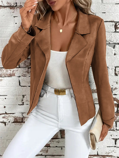 Autumn And Winter Elegant Slim Slimming Women's Jacket Cardigan Jacket Brown - D&A