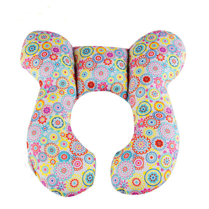 Infant Pillow Baby Bed U-Shaped Safety Seat Neck Guard Fixed Stereotyped Stroller Pillow Flower OPP - D&A