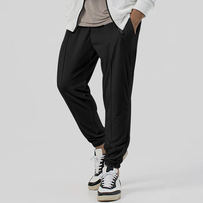 Casual Track Sweatpants Men's Loose Tappered Casual Pants Black - D&A