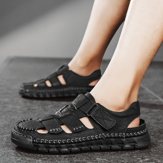 Men's Simple All-match Leather Non-slip Sandals - D&A