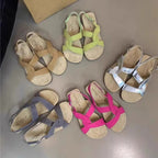 Retro Cross Strap Buckle Sandals For Women Summer - D&A