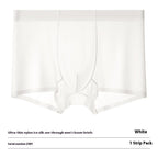 Ultra-thin Cool Ice Silk Breathable Traceless Transparent Hair Exposed Sexy Boxer White - D&A