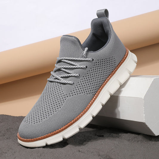 Men's Fashionable Flying Woven Surface Breathable Sneaker - D&A