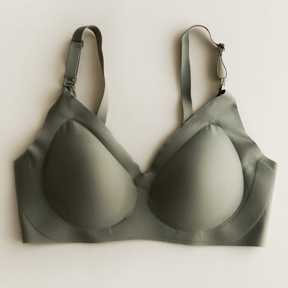 Plus Size Front Buckle Bra Nursing Bra Nursing Underwear Army Green - D&A
