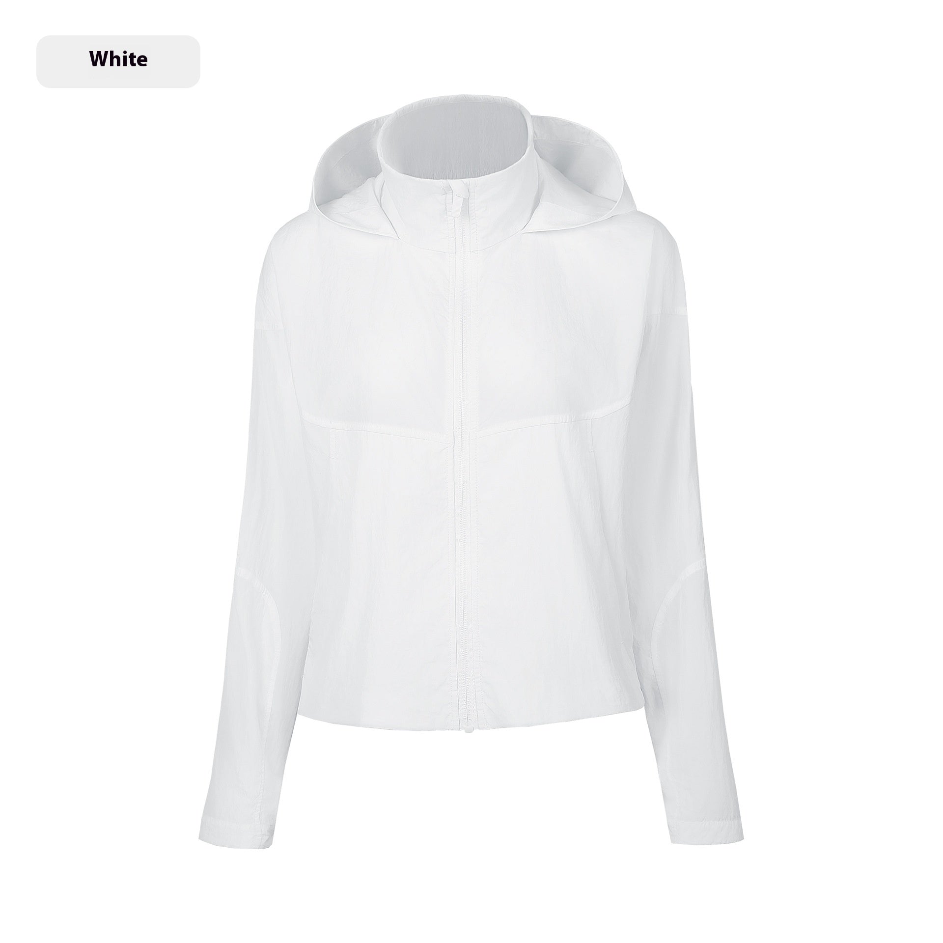 Lightweight Quick-drying Breathable Women's Hooded Long Sleeve Coat White - D&A