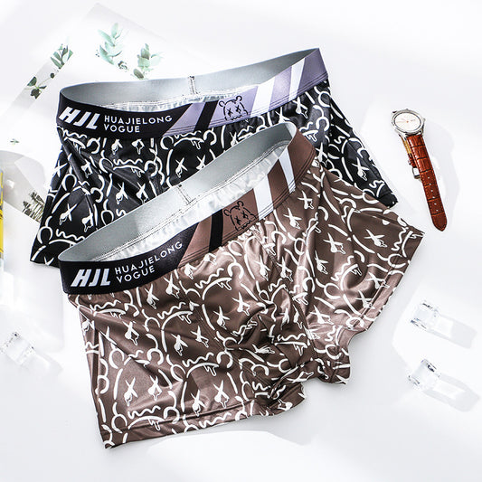 Men's Multi-color Printing Slim Fit Breathable Boxers - D&A