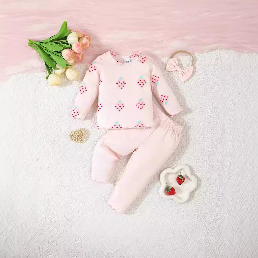Infant Printing 3-piece Set Suit - D&A