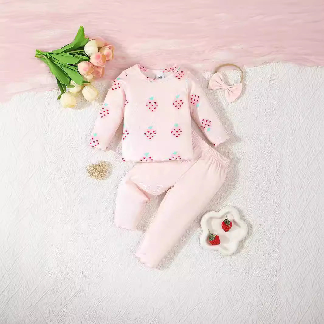 Infant Printing 3-piece Set Suit - D&A
