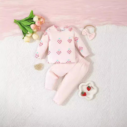 Infant Printing 3-piece Set Suit - D&A