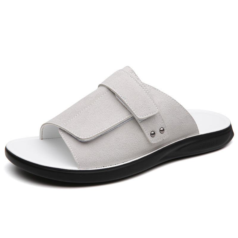 Summer Fashion All-matching Lightweight Youth Men's Slippers White - D&A