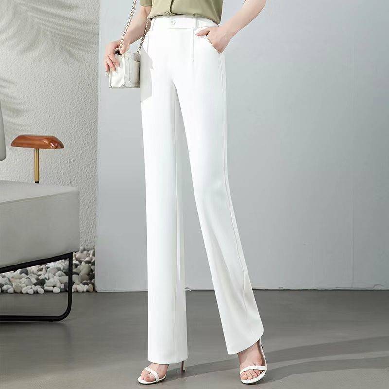 High Waist Drooping Slimming And Straight Ice Silk Women's Casual Suit Pants - D&A