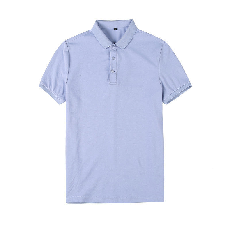 Solid Color Polo Shirt Youth Business Casual Lapels Short Sleeve - D&A