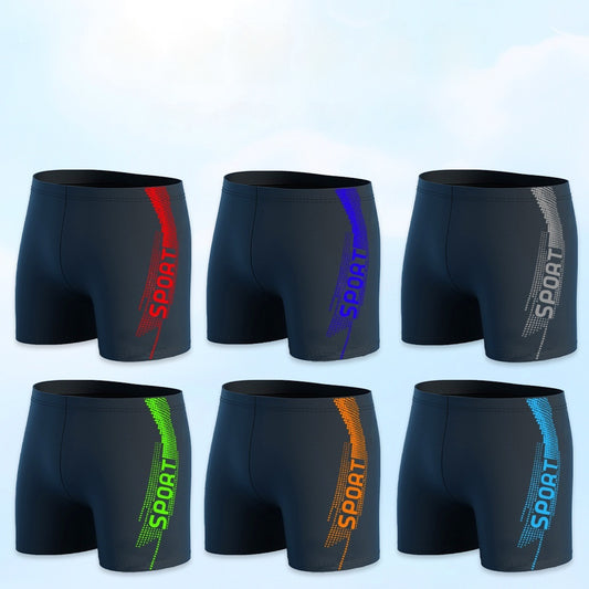 Men's Quick-drying Professional Sports Fitness High Waist Swimming Trunks - D&A