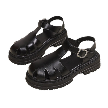 Sandals Summer New Style Back Empty Buckle Front Toe Cap Hollowed Women's Shoes - D&A
