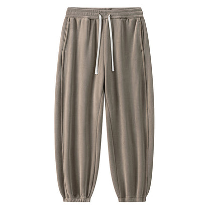 Winter Male Fleece-lined Track Pants Khaki - D&A