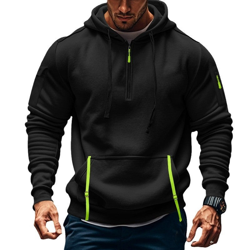 Men's Casual Multi-zipper Arm Pocket Sweatshirt - D&A