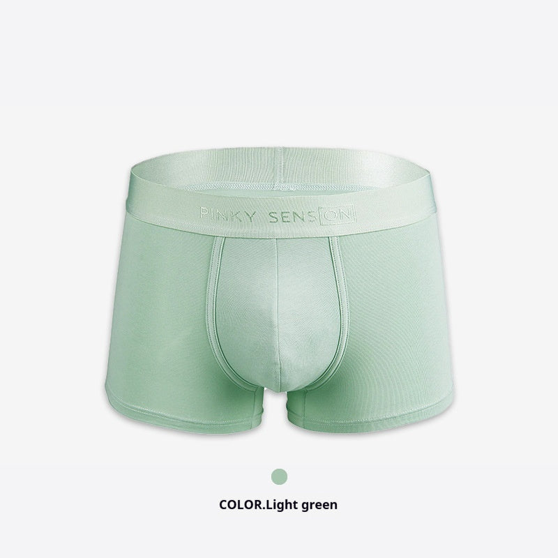 Men's Fashion Solid Color Underwear Boxers Light Green - D&A