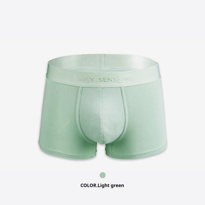 Men's Fashion Solid Color Underwear Boxers Light Green - D&A