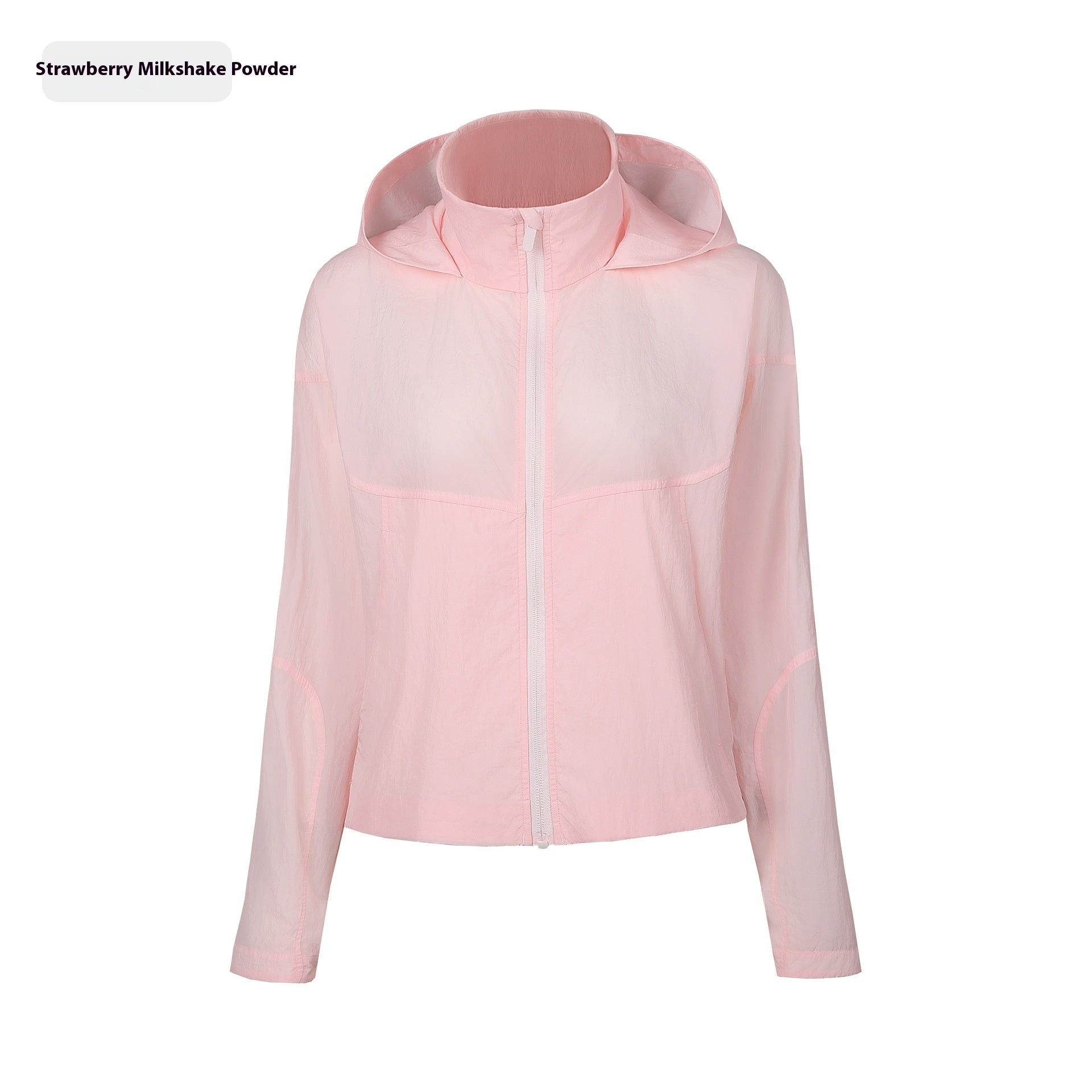 Lightweight Quick-drying Breathable Women's Hooded Long Sleeve Coat Strawberry Milk Shake Powder - D&A