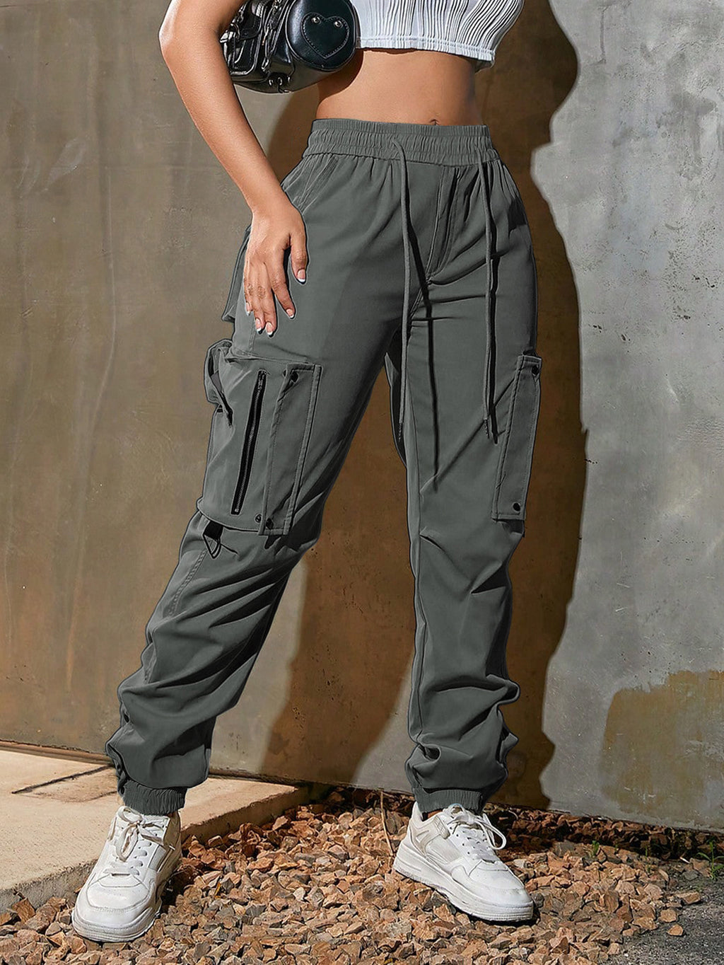 Overalls Summer American Sports Pants Dark Gray - D&A