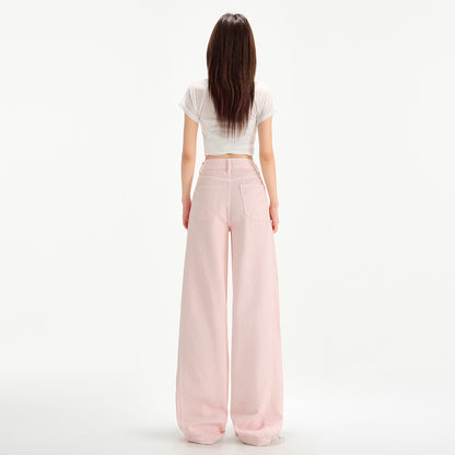 Cherry Blossom Wide Leg Draping Mop Jeans - D&A