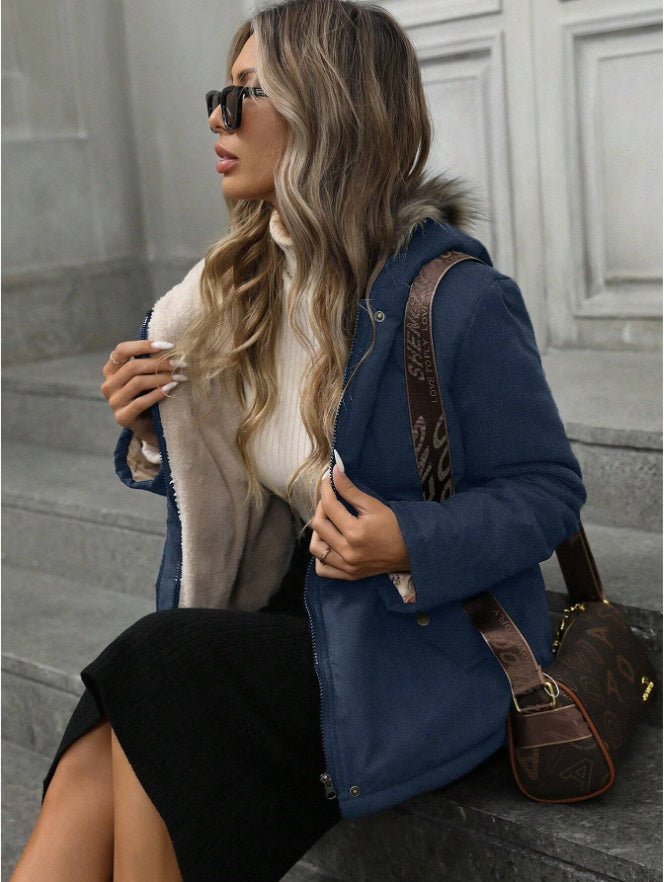 Aveloria Hooded Cinched Waist Casual ParkaPadded Insulated Polyfill Synthetic Insulation Winter Coat - D&A
