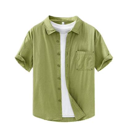 Summer Men's Casual Short-sleeved Cotton Shirt - D&A