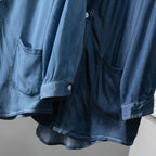 Men Three-quarter Sleeve Trendy Loose V-neck Casual Denim Coat - D&A