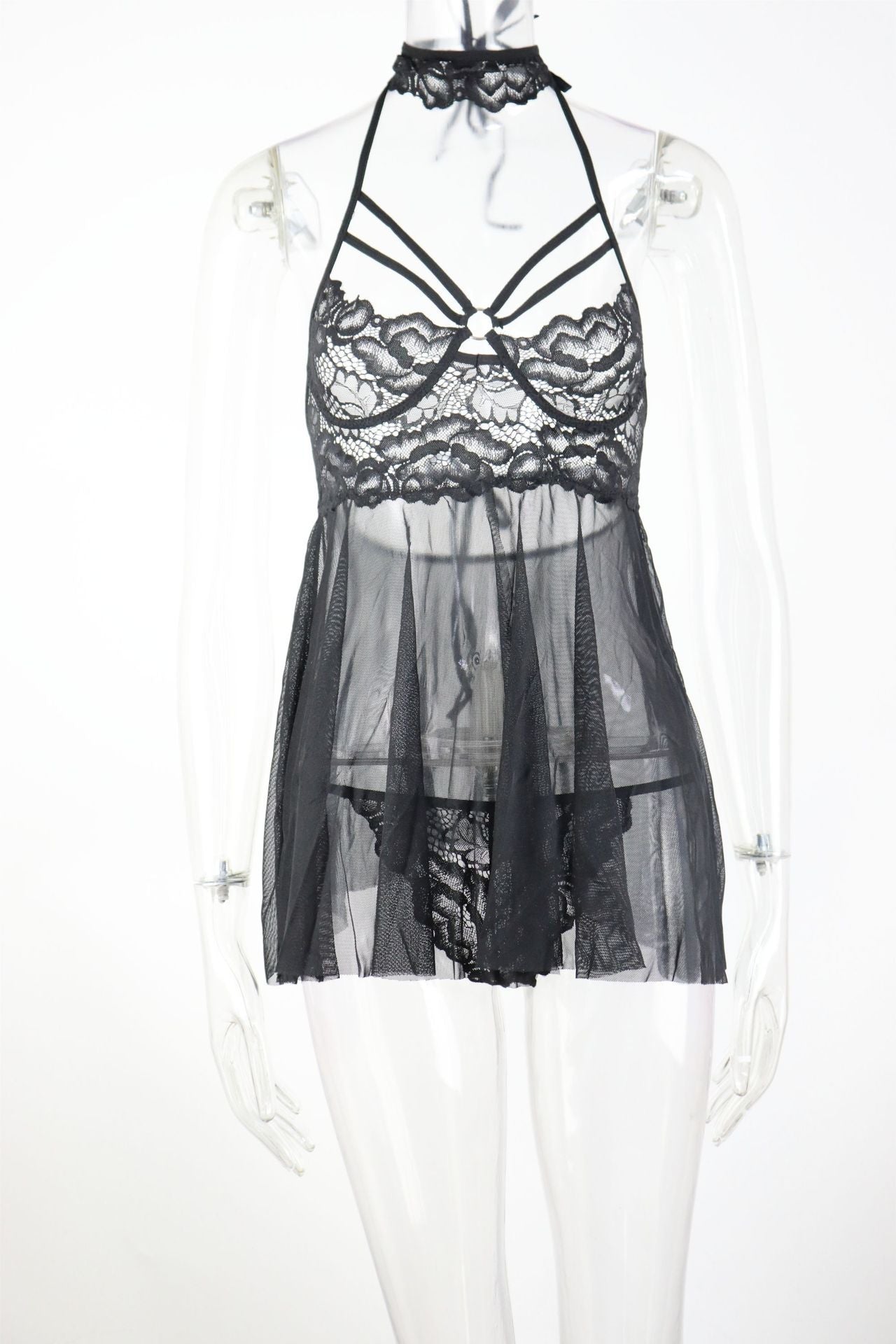 Sexy Lingerie New Strap Nightdress Black - D&A