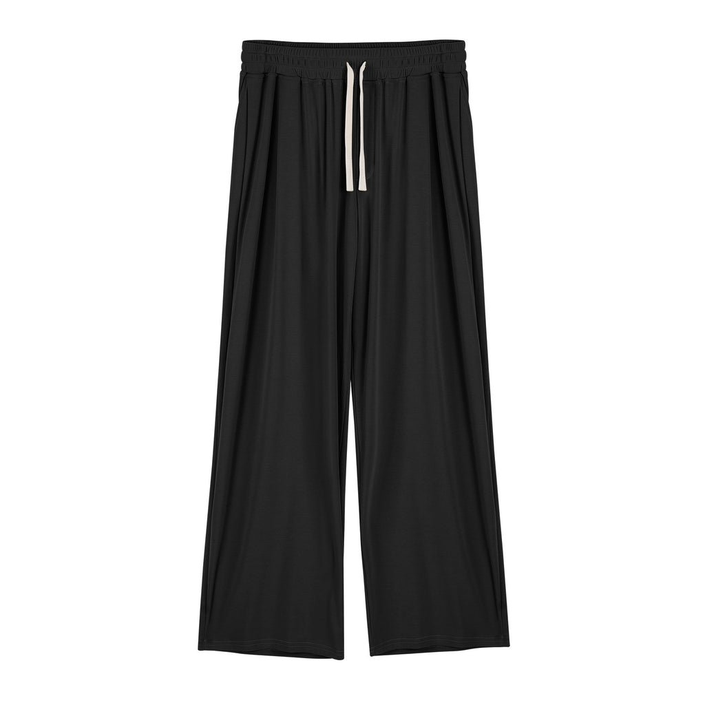 Men's Draping Casual Wide-leg Pants Black - D&A