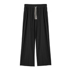 Men's Draping Casual Wide-leg Pants Black - D&A