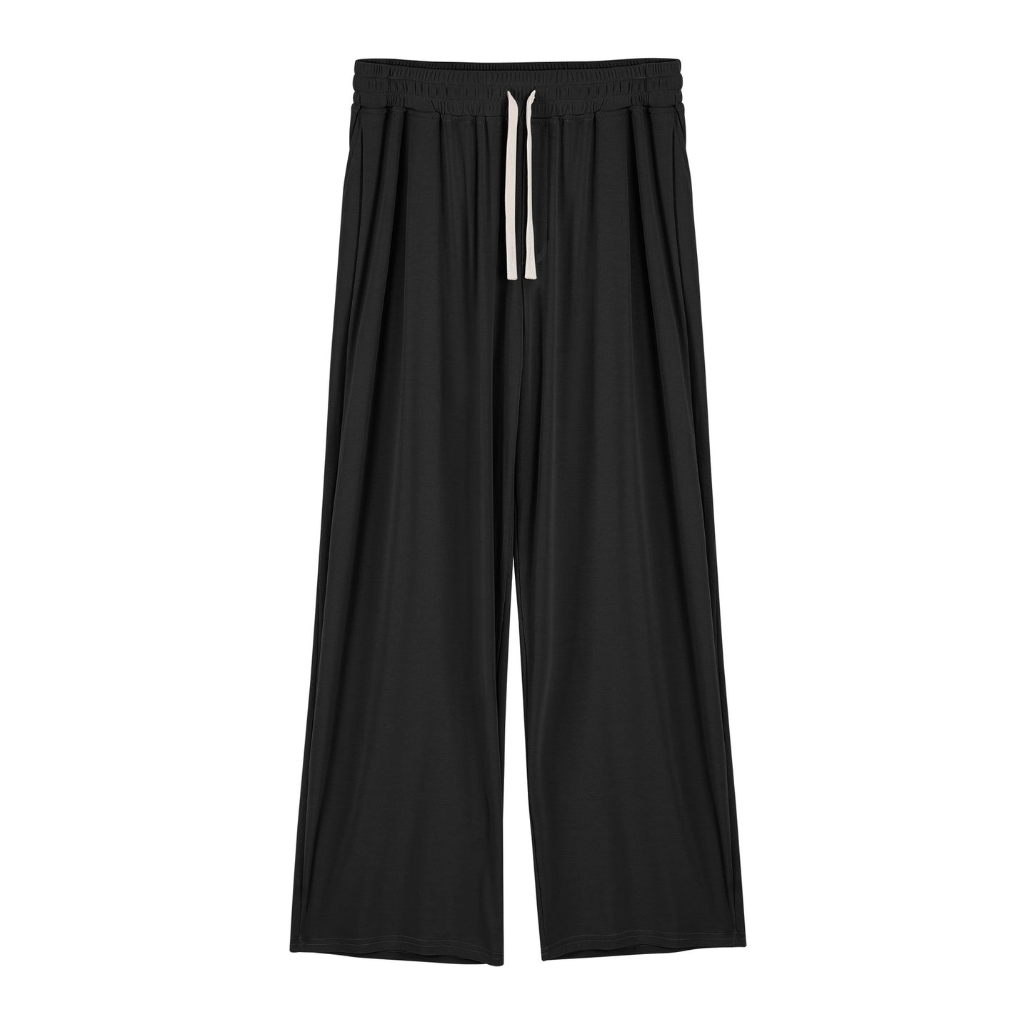 Men's Draping Casual Wide-leg Pants Black - D&A