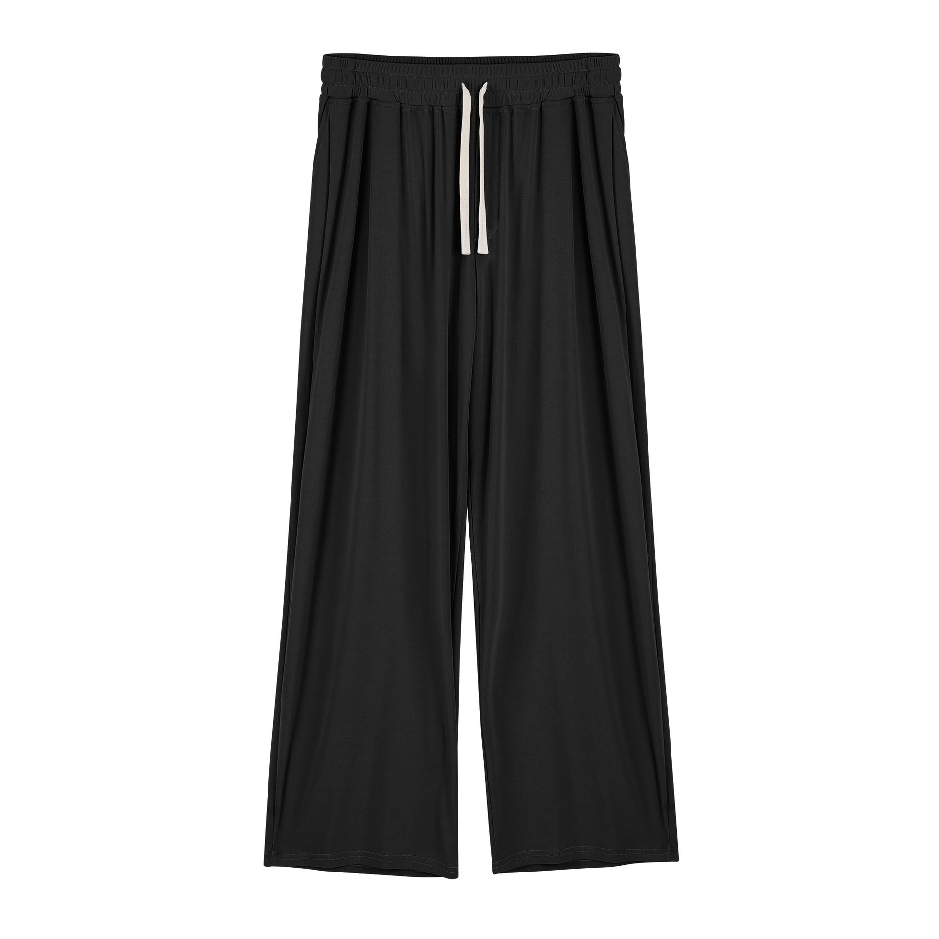 Men's Draping Casual Wide-leg Pants Black - D&A