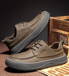 British Retro Brown Big Toe Casual Leather Shoes - D&A