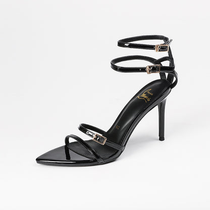 Ankle-strap Stilettos Women's Sandals Open Toe High Heels - D&A
