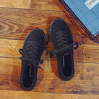 Korean Style All Black Slimming Versatile Pure Breathable Flat Work Shoes - D&A