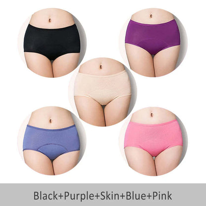 5PCS Menstrual Underwear Women Leak Proof Panties Mix 2color Q5pcs - D&A