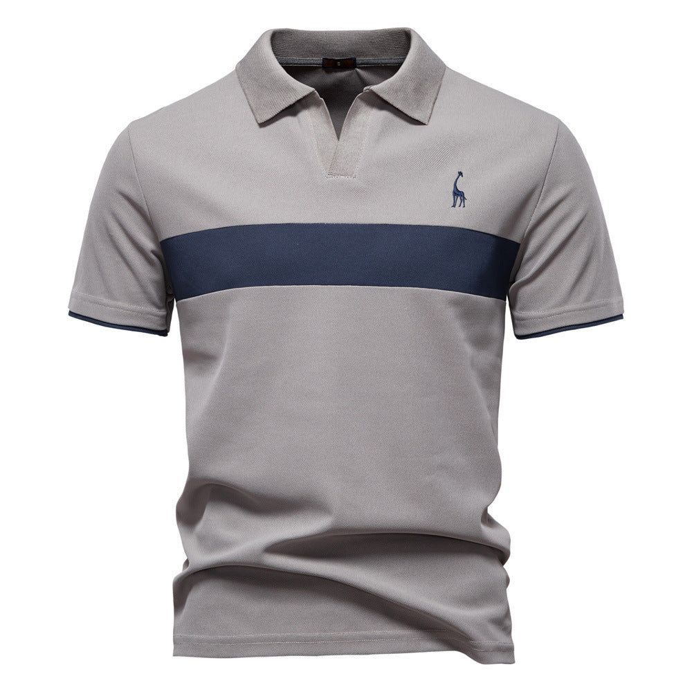 Deer Embroidered POLO Men's Lapel Short-sleeved T-shirt - D&A