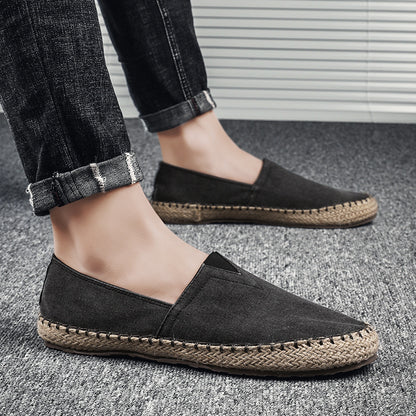 Summer Breathable Canvas Slip-on Lofter Men's Casual Linen Cloth Shoes - D&A